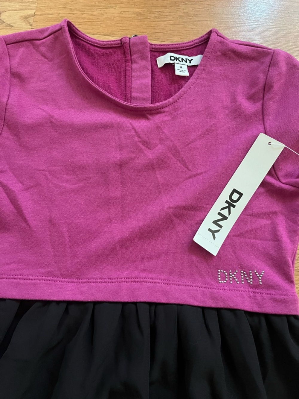 NWT DKNY Pink and Black Two-Tone Dress - Picture 3 of 6